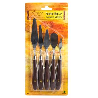 Paleta de pintura mista de aço inoxidável, 5 peças, espátula raspadora, materiais de arte de desenho para artista, óleo, pintura de lona, mistura de cores - Image 1