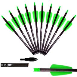 Arco e flecha Besta para Caça Tiro, Setas De Carbono Puro, Sharp Broadhead Dicas Spine350, EK Sistema R9, 7.5" - Image 3