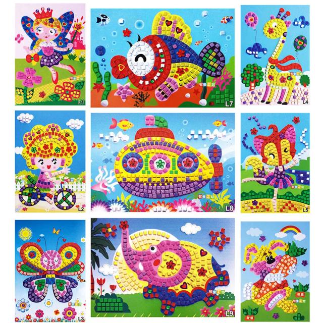 Mosaicos de Espuma Adesiva 3D - Conjunto DIY com 4 Tamanhos para Arte, Artesanato e Brinquedos Criativos para Crianças