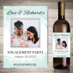 20 pçs personalizado garrafa de vinho adesivos personalize foto festa de noivado casamento impressão foto decoração etiquetas imagem qualquer texto - Image 3