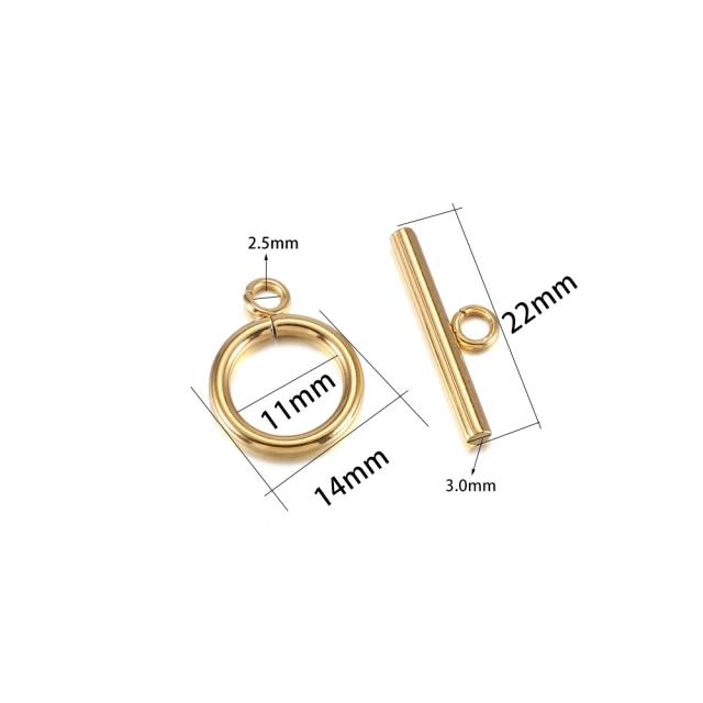 Fechos de Aço Inoxidável em Cor de Ouro para Jóias - Conectores OT e Prendedores de Pulseira para Acessórios DIY (Conjuntos de 3 a 6)