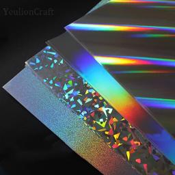Chzimade-Reflective Flash Papel Folha De Papelão, Arco-íris DIY Brilhante Decorativo, Artesanato De Papelão A Laser, Tamanho A4, 5Pcs - Image 1