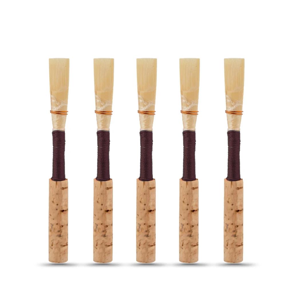 Noemi 5 pces/1 conjunto oboé cortiça reed médio-macio força artesanal natural oboé reed qualificado listra de bambu 5 cores opcionais - Image 1