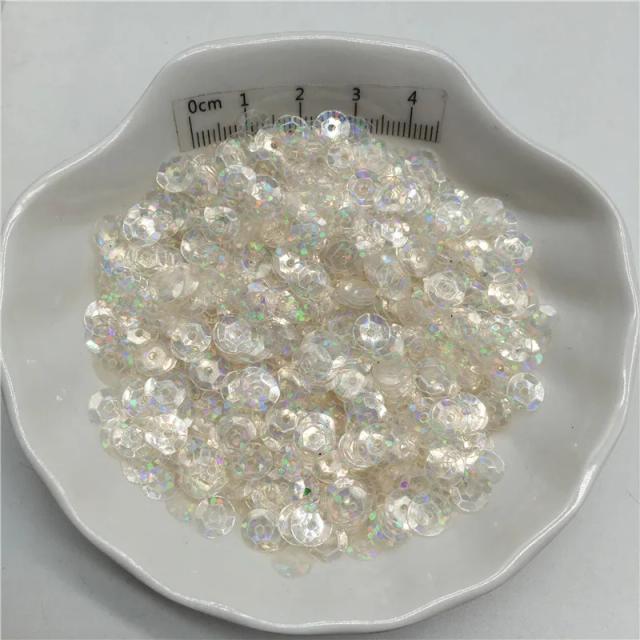 Paillettes de PVC Glitter para Artesanato Infantil, Copos Transparentes, Acessórios de Roupas, Chapéus e Sapatos - Embalagem de 10g, 6mm, Atacado