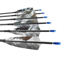 Pinais arco e flecha de carbono puro espinha 400 500 600 700 800 900 1000 30 Polegada eixos arco recurvo composto longbow caça 12 pçs - Image 4