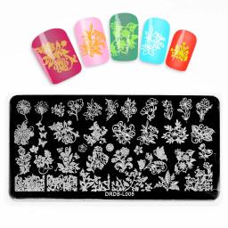 1pcs 6*12cm placas de estampagem de unha arte de animais/flor/letra/pena/modelo geométrico modelo de aço inoxidável ferramentas de imagem estêncil para arte - Image 2