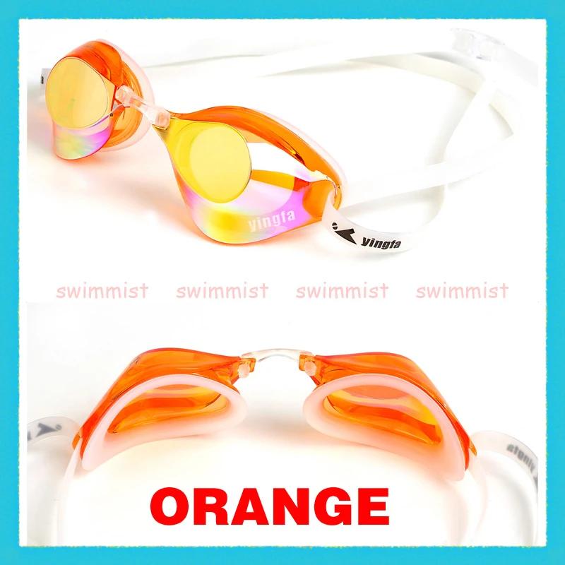 Novo! Yingfa-óculos de natação profissional yn2afv, para competição, treinamento, corrida, anti-neblina, proteção uv, preto, azul, laranja e amarelo - Image 1