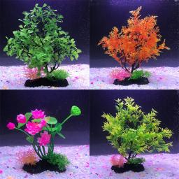 Enfeites de plantas aquáticas artificiais de 20-25cm de altura, para aquário, tanque de peixes, grama verde, flor, erva, decoração de paisagem - Image 2