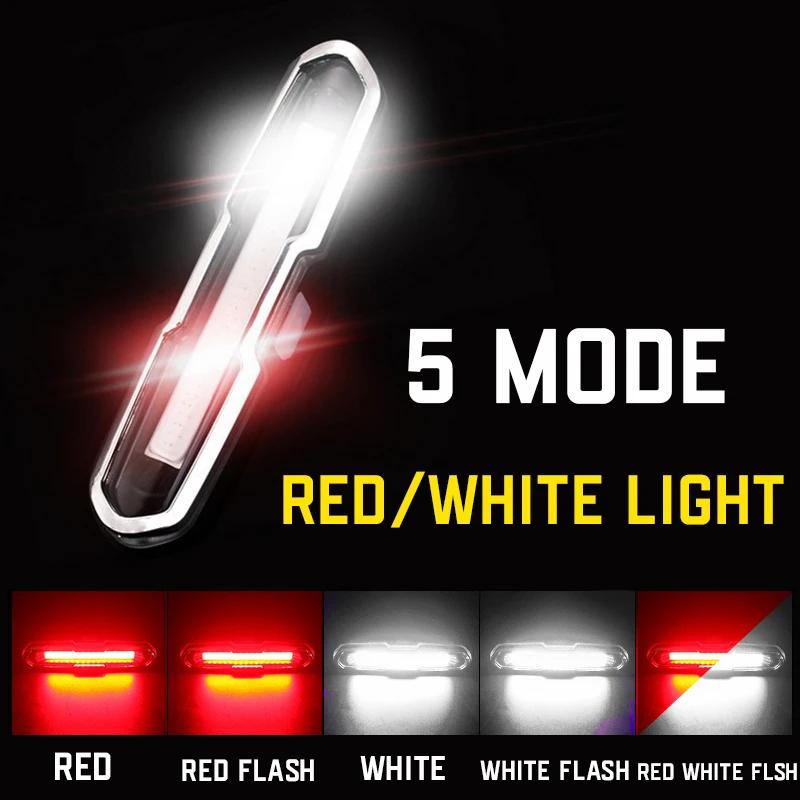 Luz traseira de bicicleta recarregável, 3 cores, lâmpada traseira de ciclismo, à prova d'água, mtb, luzes traseiras de aviso para corrida, equitação, ciclismo - Image 1