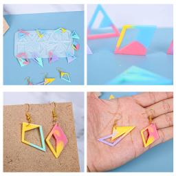 Molde de resina epóxi, brinco triangular, forma de silicone, brincos geométricos, ferramentas de joias, acessórios de joias - Image 2