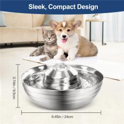 Bebedouro automático de aço inoxidável, Alimentador de bebidas antiderrapante, Tigela para Pet, Cat, Dispenser Bowl, Produtos, Novo - Image 2