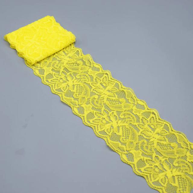 Fita de Renda Elástica 80mm para Bordado Artesanal e Decoração em Artesanato DIY