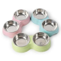 Duplo pet tigelas comida para cães alimentador de água de aço inoxidável pet beber prato alimentador gato filhote de cachorro suprimentos de alimentação pequeno cão acessórios - Image 3