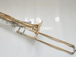 Venda quente bach 42go tenor bb/f trombone ouro cobre profissional jogando instrumentos musicais com concha e bocal - Image 2
