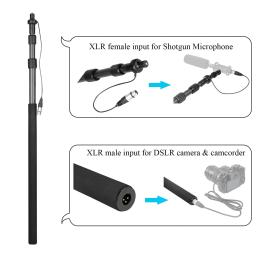 Boya-On Stage Carbon Fiber Boom Pole Holder, Entrevista Shotgun, Microfones Extensão, Studio Film Micro, BY-PB25, 3 seções - Image 6