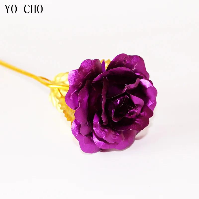 Galáxia rosa eterna 24k folha de flor de ouro plástico rosas artificiais dia dos namorados presente beleza flores douradas para a decoração do casamento - Image 1