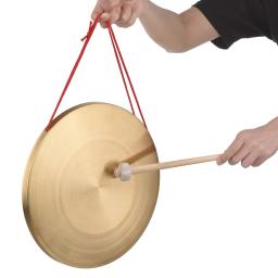 15 / 22 / 30 cm mão gongo pratos bronze cobre gong capela opera percussão instrumento com martelo de jogo redondo - Image 1