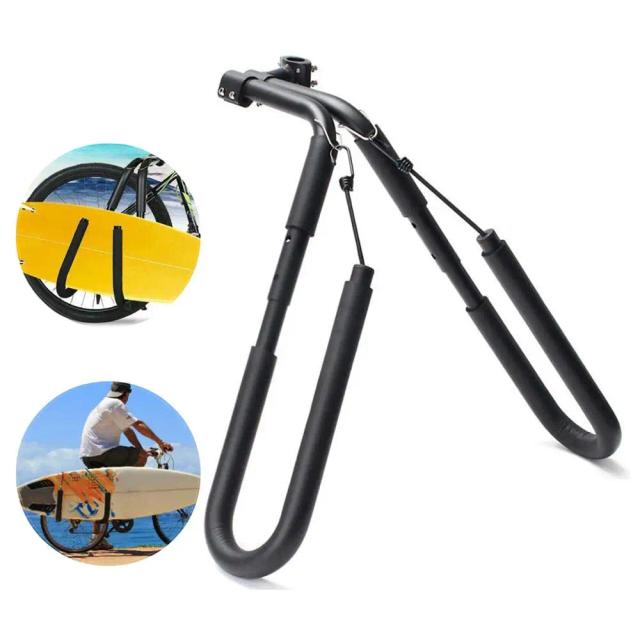 Suporte Versátil para Bicicleta: Acessório Ideal para Pranchas de Surf, Wakeboards e Scooters com 8 Cabeças, Compatível com Tubos de 25-32mm