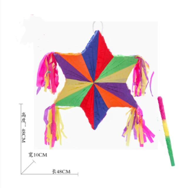 Brinquedo Decorativo em Forma de Estrela: Piñata Criativa para Meninos e Meninas, Ideal para Festas de Aniversário com Doces Surpresas inside.