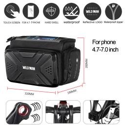 Wild Man Bolsa com Grande Capacidade para Bicicleta, Mala à Prova D'Água para Guidão, Acessórios para Tubo Dianteiro e Bagageiro, Saco para Ciclismo MTB - Image 4