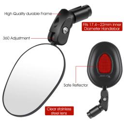 Oeste de bicicleta grande angular espelho retrovisor 360 rotação ajustável guiador espelho mtb ciclismo estrada espelho retrovisor - Image 5