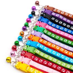 Atacado 24 pçs pata bonito pet coleiras gato cachorro colar filhote de cachorro com sino gatos colar colar cachorro colar de corrente decoração da placa - Image 3