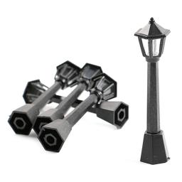 4 pçs rua post luzes modelo de trem ferroviário lâmpada pós luzes em miniatura aldeia caminho lanterna post para diy dollhouse - Image 4