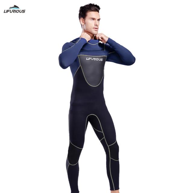 Wetsuit de Neoprene 3mm com Zíper Frontal para Mergulho, Natação e Surf – Conforto e Aquecimento Garantidos