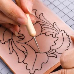 Conjunto de ferramentas de artesanato de couro modelagem ponto stylus escultura ferramenta colher bolas gravação escultura lâmina imprensa leathercraft diy ferramenta design - Image 4