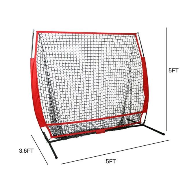 Rede de Prática de Beisebol 5x5 Pés com Quadro de Bater e Equipamentos de Treinamento para Softball