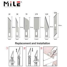 5 pçs 3 #1 #50 #7 # ferramentas de escultura em madeira lâminas para gravura artesanato escultura faca bisturi ferramenta de corte para o telefone pcb reparação ferramentas - Image 1