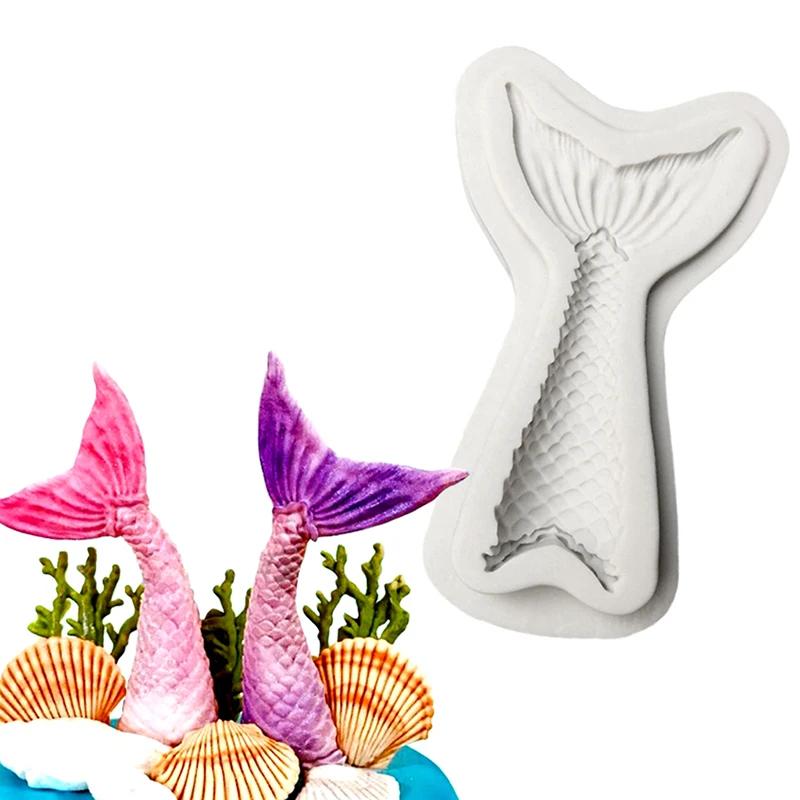 Molde de silicone cauda de sereia, artesanato de açúcar, biscoitos, cupcake, chocolate, confeitaria, ferramentas de decoração de bolo fondant - Image 1