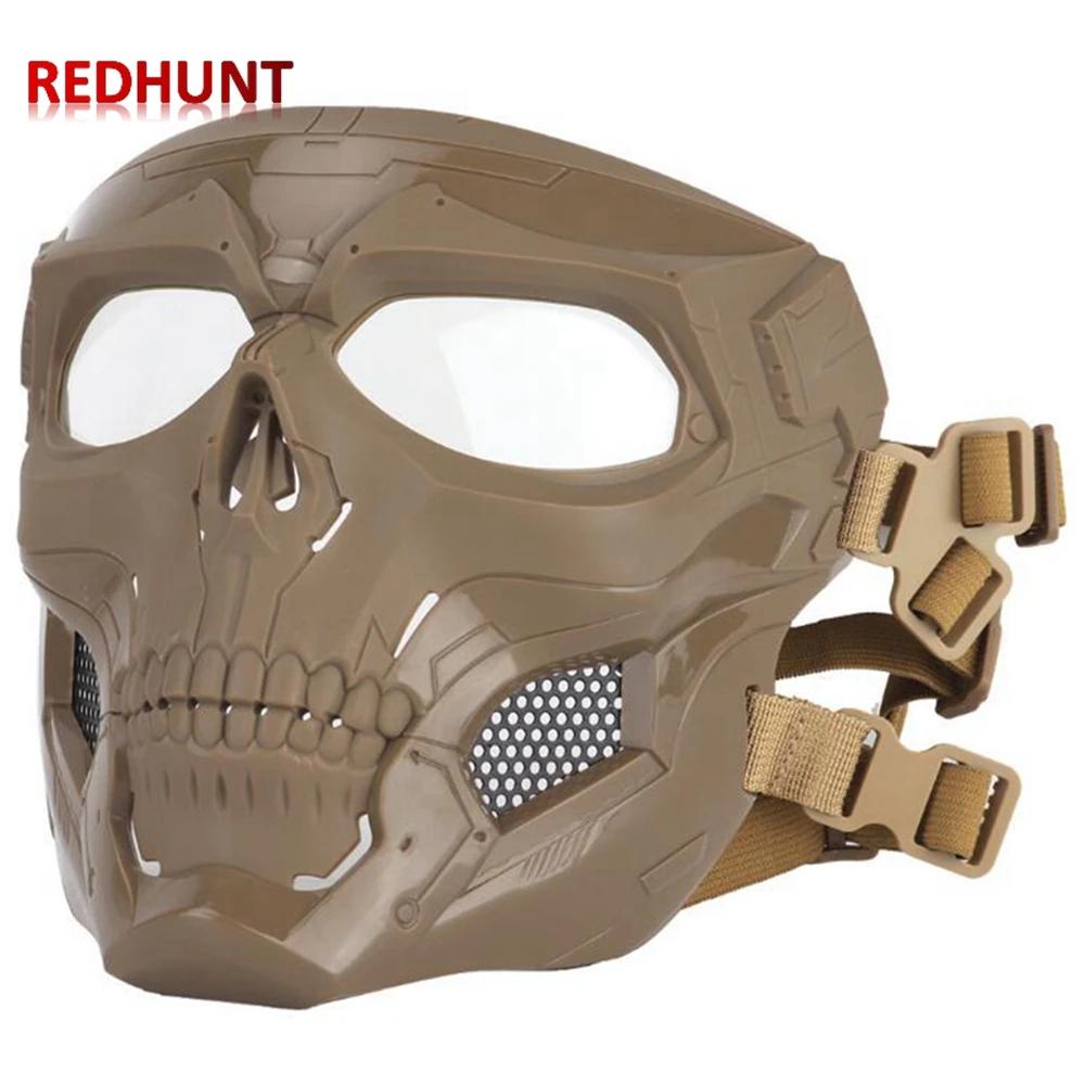 Airsoft paintball crânio esqueleto máscara tático máscara facial completa com proteção para os olhos capacete máscara para o jogo de paintball - Image 1