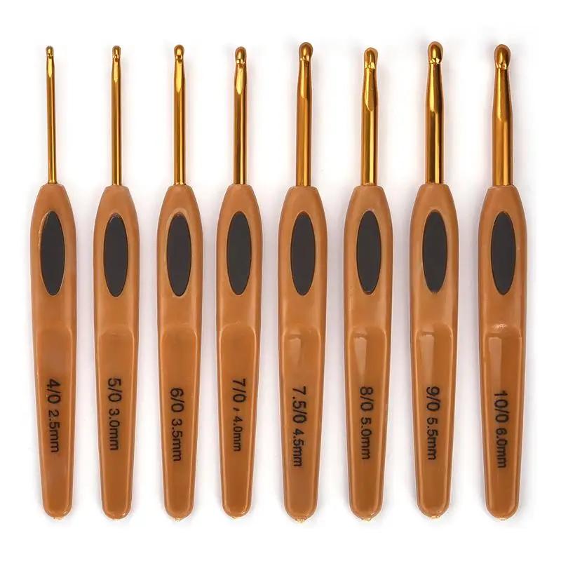 Agulha De Tricô Com Alça De Plástico Ganchos De Tricô Gancho De Crochê Fio De Tricô, Ferramentas Artesanais, Tamanho 2.5mm-6mm, 8PCs - Image 1