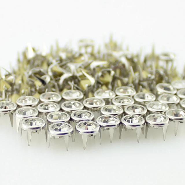 Conjunto de 100 Peças de Rebites de Strass de Alta Qualidade para Acessórios de Moda e Artesanato em Couro