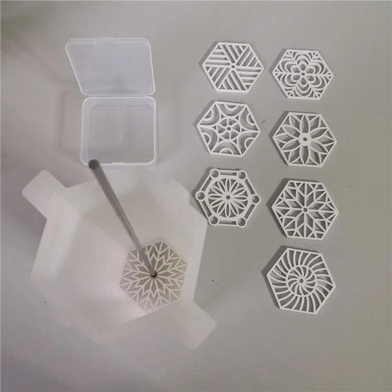 Molde de sabão acrílico de puxar, modelador de seis flores com uma haste, de diâmetro para mais de 6.5cm - Image 1