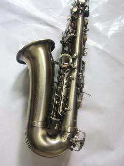 Saxofone mi-flat com acabamento antigo de alta qualidade, instrumento de sopro, saxofone, sax, concha, padrão de escultura em chave, efeito de sopro, com caso, outros - Image 5