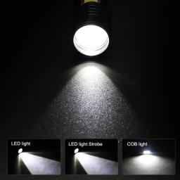 Impermeável USB Lanterna LED Recarregável, Mini Telescópica Lanterna de Acampamento, Zoomable Focus Torch Light, 120LM, 3W, T6 COB - Image 5