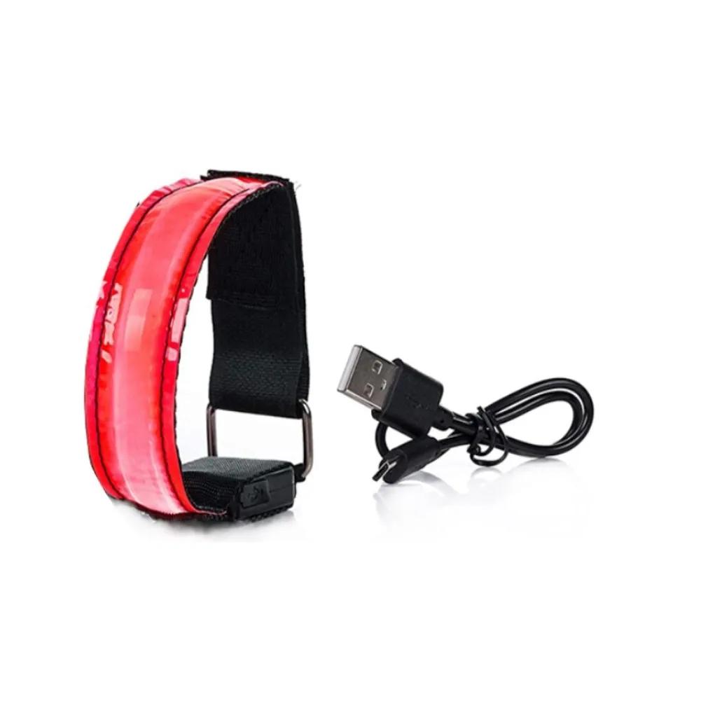 Pulseira Refletiva Luminosa LED, Carregamento USB, Braçadeira noturna, Aviso de segurança, Correia de pulso esportiva - Image 1