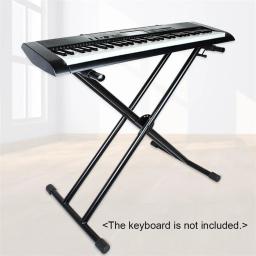 Suporte de suporte de teclado de piano dobrável universal duplo x-style material de metal resistente para teclado de piano digital midi - Image 6