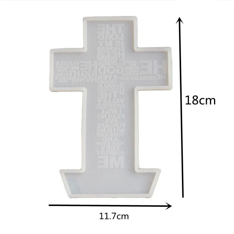 Jesus cruz resina epóxi molde de madeira luz da noite base da lâmpada casa ornamentos arte dispaly decorações moldes silicone diy artesanato - Image 1