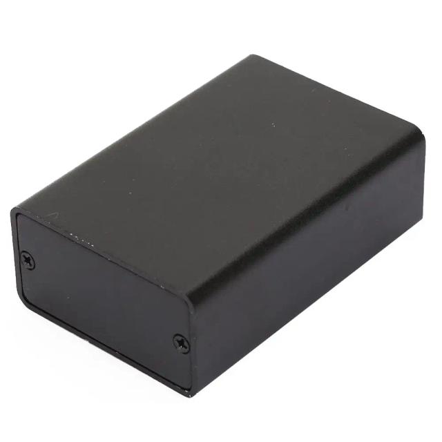 Caixa de junção impermeável para projetos eletrônicos em alumínio preto 23x44x65mm