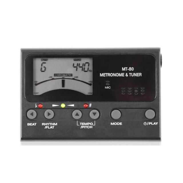 Metrônomo LCD MT-80: Afinador Profissional para Guitarra, Ukulele e Violino com Gerador de Tom Cromático