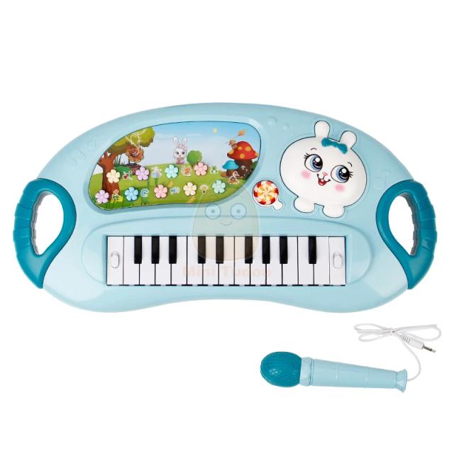 Piano Eletrônico Digital para Crianças com Teclado de Ensino Musical e Microfone, Brinquedo Educativo Ideal como Presente