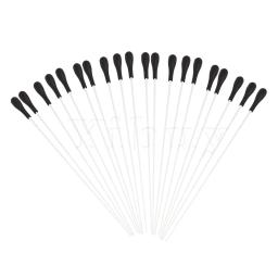 Yibuy 20pcs prata fibra de vidro música condutor baton com alça abs preto - Image 1