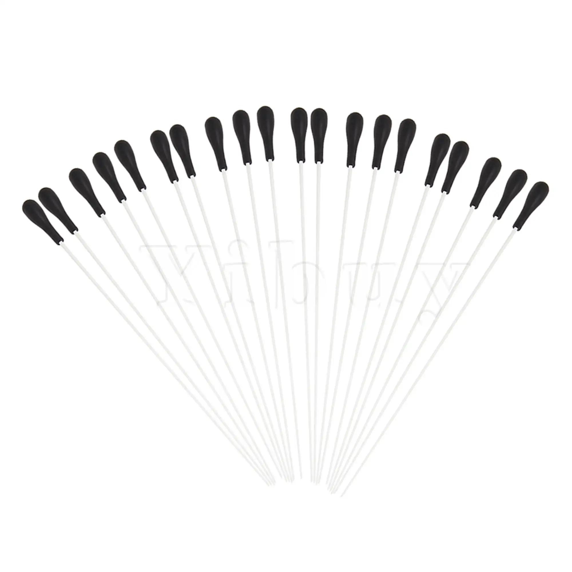 Yibuy 20pcs prata fibra de vidro música condutor baton com alça abs preto - Image 1