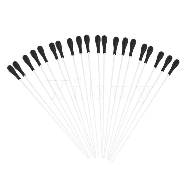 Conjunto de 20 Batons de Fibra de Vidro Prata com Alça ABS Preta para Regência Musical