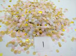 Frete grátis 500grams1.5 confete de papel de tecido biodegradável redondo rosa dourado branco para decoração de festa de casamento para enchimentos de balões - Image 1