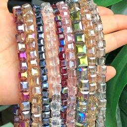 Alta qualidade cubo multicolorido contas de cristal austríaco solta forma quadrada contas de vidro para fazer jóias diy pulseira 2/3/4/6/8mm - Image 6