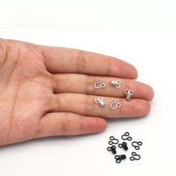 Prendedores de gancho e olhos largos de prata, gancho preto para lingerie, fechos de vestido, costura, artesanato, saia diy, acessório de costura 8mm * 7mm - Image 6